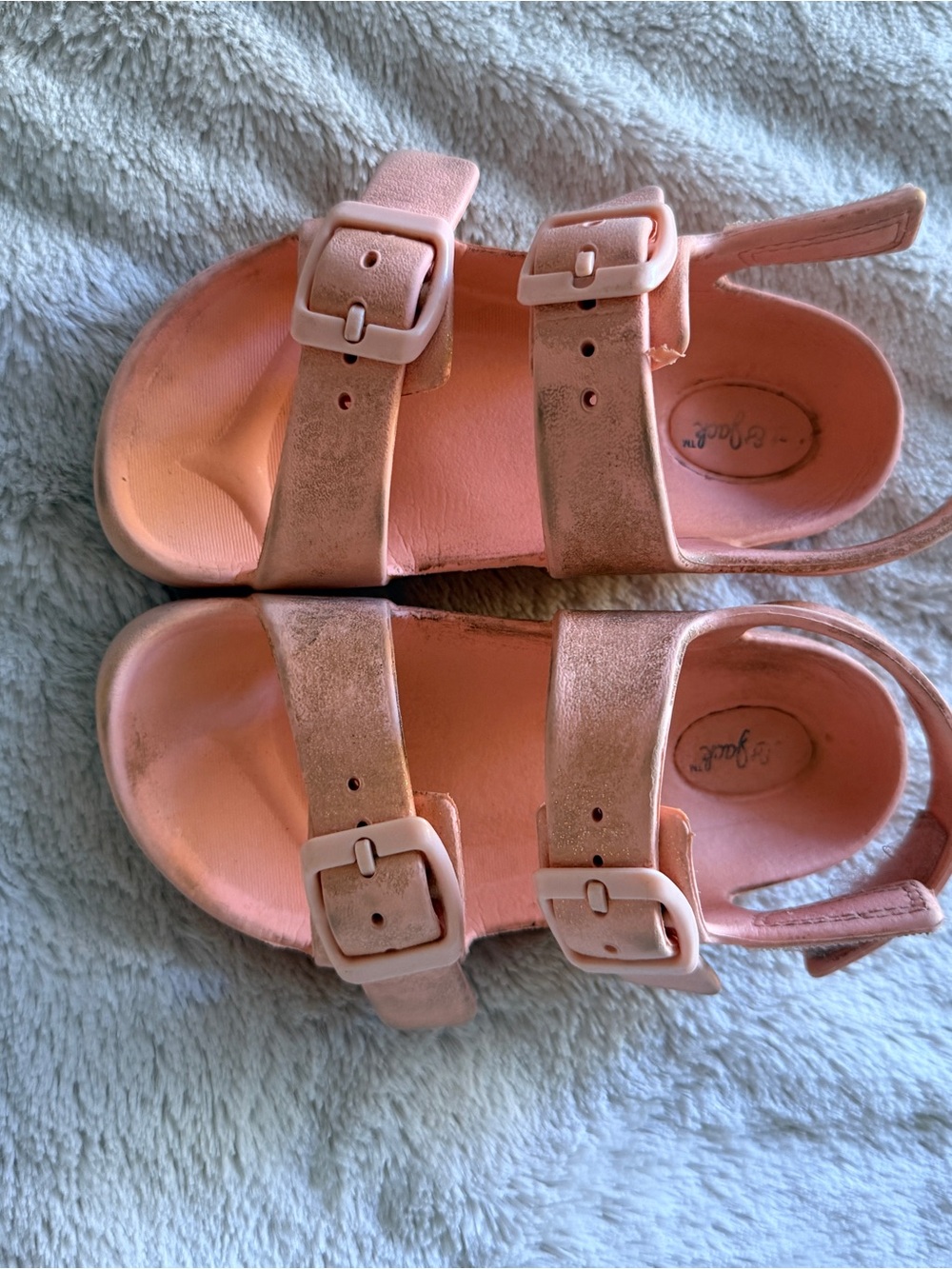 Cat & Jack Pink Double Buckle Sandals Toddler Size 8